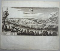 Altenau: Stadt und Umgebung von Südosten, 1654 (aus: Merian "Braunschweig")