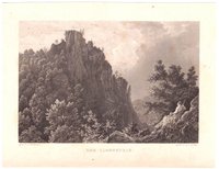 Ilsetal: Ilsestein von Nordosten, 1838 (aus: Wigand "Wanderung durch den Harz")