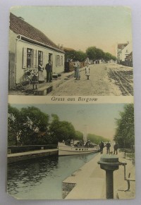 Kolorierte Ansichtskarte Bergzow 1913