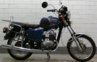 Motorrad MZ TS 150 in Farbe blau als Eigenbau