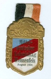 Veranstaltungsabzeichen Mitteldeutscher Kolonialtag in Weißenfels, 1924
