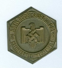 Veranstaltungsabzeichen Kreis Rudelsburg im DRL (Deutscher Reichsbund für Leibesübung) Kreisfest 1937 in Weißenfels