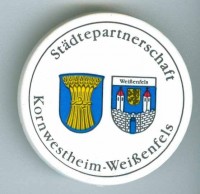 Abzeichen zur Städtepartnerschaft Kornwestheim - Weißenfels