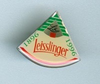 Werbeabzeichen oder Firmenabzeichen der Leisslinger Mineralbrunnen GmbH, Leißling
