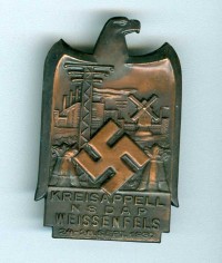 Veranstaltungsabzeichen zum Kreisappell der NSDAP in Weißenfels 1937