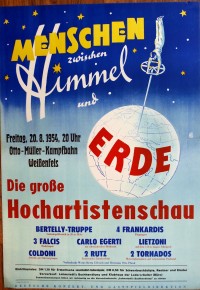 Plakat/Kultur "Menschen zwischen Himmel und Erde"; DDR, Weißenfels 1954