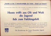 Plakat/Kultur/Propaganda "Heute trifft aus Ost und West ...", DDR, Weißenfels 1954