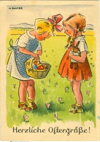 Postkarte "Herzliche Ostergrüße", DDR 1952