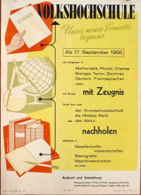 Plakat/Bildung "Volkshochschule", DDR, Weißenfels 1956