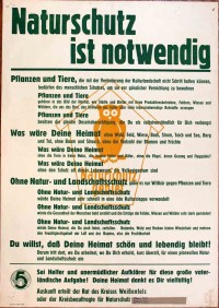 Plakat/Kultur/Bildung "Naturschutz ist notwendig", DDR, Weißenfels 1955