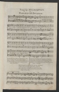 Sung by Mr. Champnes in Harlequin’s invasion
