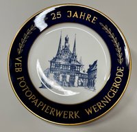 Zierteller 25 Jahre VEB Fotopapierwerk Wernigerode