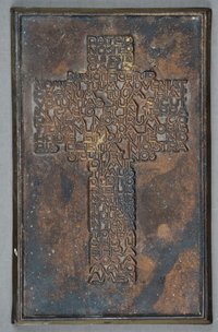 Bronzeplakette mit Gebetsinschrift