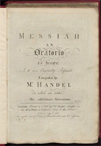 Messiah, an oratorio