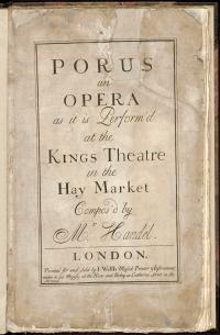 Porus, an opera