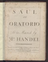 Saul, an oratorio