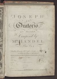 Joseph, an oratorio in score