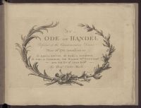 An ode on Handel : perform’d at the commemoration dinner, May 26th. 1785 adress’d to The Earl of Exeter, The Earl of Sandwich, The Earl of Uxbridge, Sir Watkin W.ms Wynn Bar.t and Sir Rich.d Jebb Bar.t