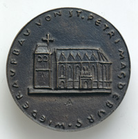 Wiederaufbau von St. Petri in Magdeburg (Medaille)