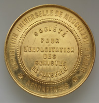 Preismedaille der Weltausstellung Paris 1867